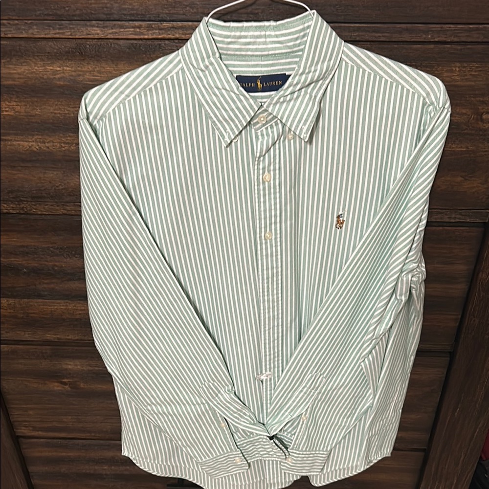 Ralph Lauren Green Striped Men's Shirt